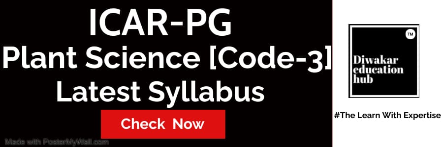 ICAR PG Plant Science Latest Syllabus